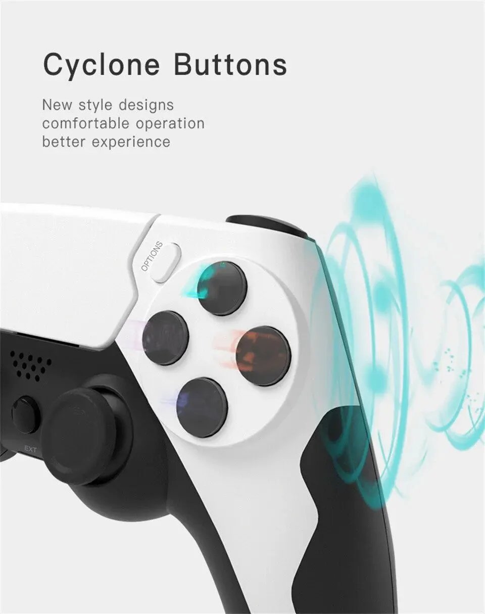 GAMINJA-mando inalámbrico P48 con giroscopio de seis ejes, controlador de juego para PS4, PS3, consola Wins 7, 8, 10, Joystick de PC de doble vibración